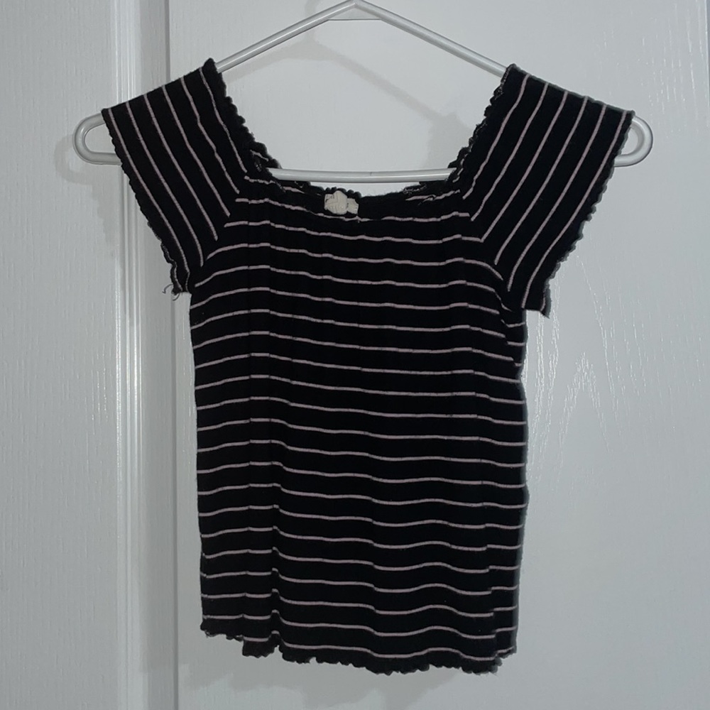 Cropped Off Shoulder Tee
